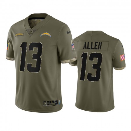 Camiseta Hombre NFL Los Angeles Chargers Keenan Allen 13 Olive 2022 Salute To Service